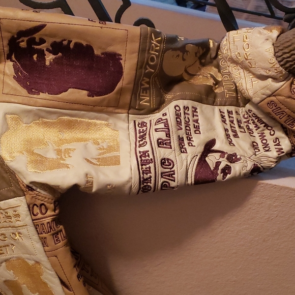 Tupac logo Leather Jacket - Picture 2 of 3